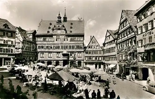 AK / Ansichtskarte Tuebingen Marktplatz Rathaus Universitaetsstadt Tuebingen