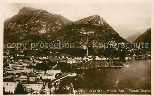 AK / Ansichtskarte Lugano_Lago_di_Lugano Monte Bre Monte Boglia Panorama Luganersee Lugano_Lago_di_Lugano