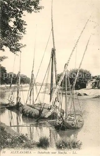 AK / Ansichtskarte Alexandria_Alexandrie_Aegypten Dahabeahs near Nouzha Alexandria_Alexandrie
