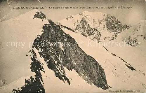 AK / Ansichtskarte Les_Contamines Montjoie Le Dome de Miage Mont Blanc vus de l Aiguille de Beranger Gebirgspanorama Les_Contamines Montjoie