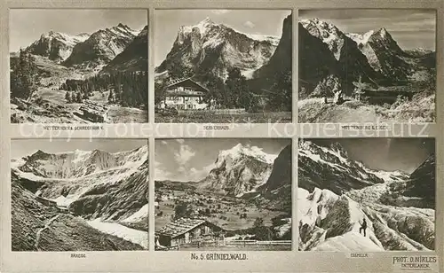 AK / Ansichtskarte Grindelwald mit Wetterhorn Schreckhorn Bernerhaus Mettenberg Eiger Bardoc Eismeer  Grindelwald