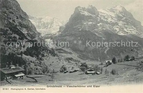 AK / Ansichtskarte Grindelwald mit Viescherhoerner und Eiger Grindelwald