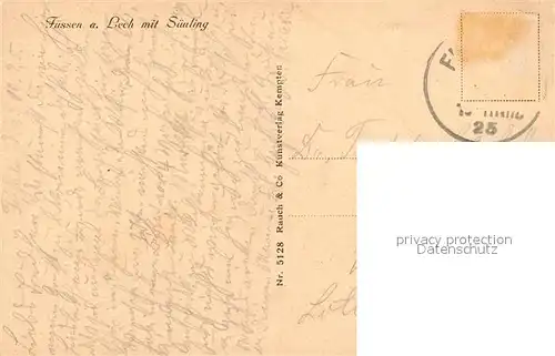 AK / Ansichtskarte Fuessen_Allgaeu am Lech mit Saeuling Fuessen Allgaeu