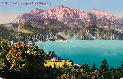 AK / Ansichtskarte Kochel_See mit Herzogstand und Heimgarten Kochel_See