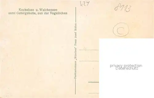 AK / Ansichtskarte Kochel_See und Walchensee mit Gebirgskette Kochel_See