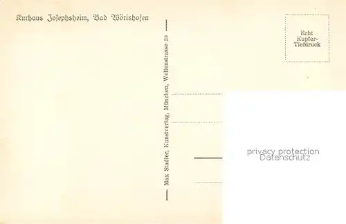 AK / Ansichtskarte Bad_Woerishofen Kurhaus Josephsheim Bad_Woerishofen