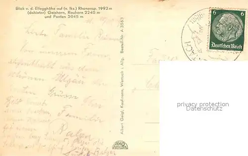 AK / Ansichtskarte Wertach mit Geishorn Wertach