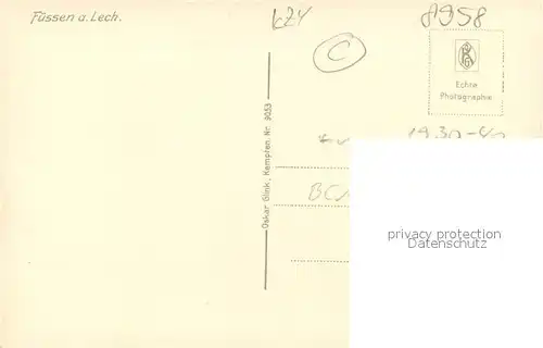 AK / Ansichtskarte Fuessen_Allgaeu Stadt und Schloss Fuessen Allgaeu