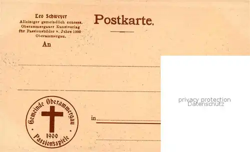 AK / Ansichtskarte Oberammergau Passionsspiele 1900 Christi Abschied von Maria Oberammergau