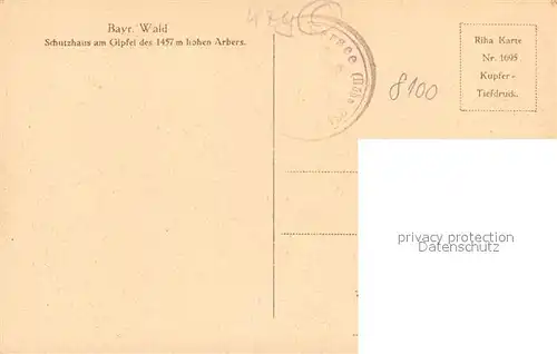 AK / Ansichtskarte Arber Arberschutzhaus Arber