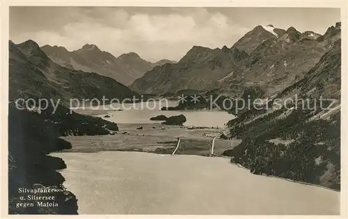 AK / Ansichtskarte Maloja_GR mit Silvaplaner und Silsersee Maloja_GR