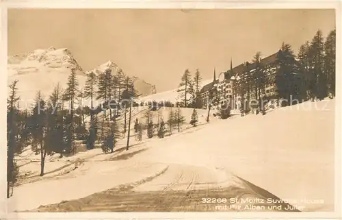 AK / Ansichtskarte St_Moritz_GR Suvretta House mit Piz Alban und Julier St_Moritz_GR