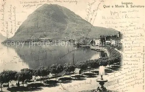 AK / Ansichtskarte Lugano_Lago_di_Lugano Quai e Monte San Salvatore Lugano_Lago_di_Lugano