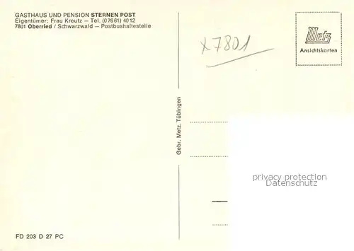 AK / Ansichtskarte Oberried_Breisgau Gasthaus Pension Sternen Post Gaststube Panorama Oberried Breisgau