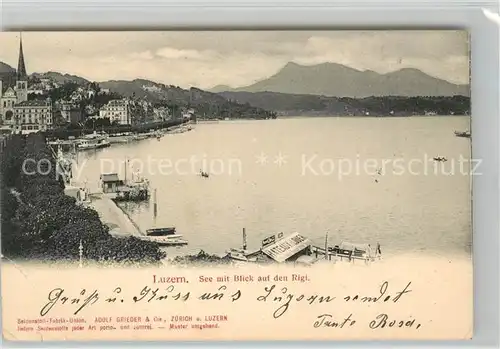 AK / Ansichtskarte Luzern_LU See mit Blick auf den Rigi Luzern_LU