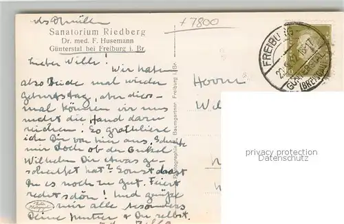 AK / Ansichtskarte Guenterstal_Freiburg Sanatorium Riedberg Guenterstal_Freiburg