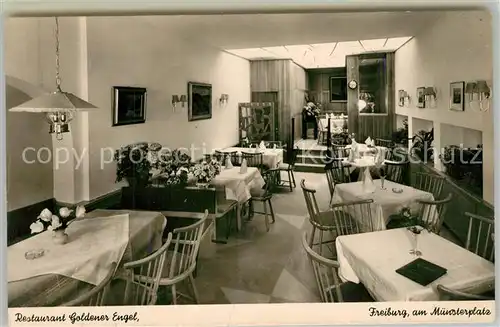 AK / Ansichtskarte Freiburg_Breisgau Restaurant Goldener Engel Gastraum Freiburg Breisgau