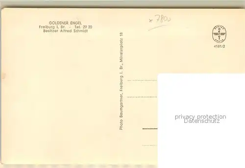 AK / Ansichtskarte Freiburg_Breisgau Restaurant Goldener Engel Gastraum Freiburg Breisgau