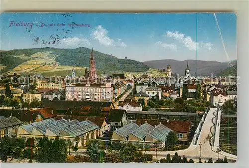 AK / Ansichtskarte Freiburg_Breisgau Stadtansicht mit Schlossberg Freiburg Breisgau