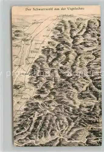 AK / Ansichtskarte Schwarzwald Panorama Gebietskarte Schwarzwald