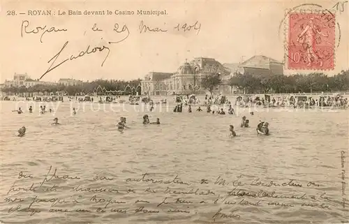 AK / Ansichtskarte Royan_Charente Maritime Casino Municipal Strand Royan Charente Maritime