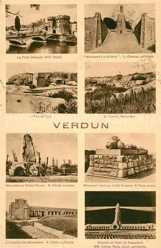 AK / Ansichtskarte Verdun_Meuse Port Chaussee Monument a la Victoire Fort de Vaux  Verdun Meuse