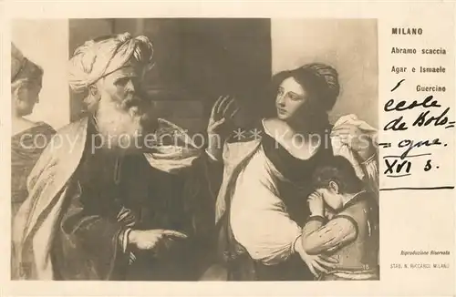 AK / Ansichtskarte Milano Abramo scaccia Agar e Ismaele Guercino Kuenstlerkarte Milano