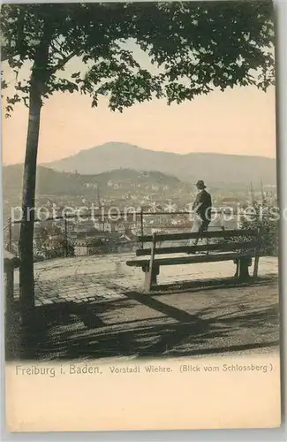 AK / Ansichtskarte Freiburg_Breisgau Blick vom Schlossberg auf Stadtteil Wiehre Freiburg Breisgau