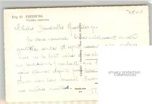 AK / Ansichtskarte Freiburg_Breisgau Vieilles maisons Freiburg Breisgau