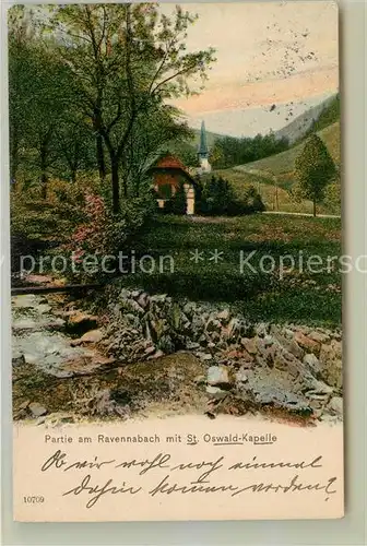 AK / Ansichtskarte Ravennaschlucht Partie am Ravennabach mit St Oswald Kapelle Ravennaschlucht