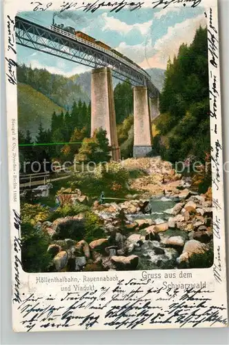 AK / Ansichtskarte Hoellental_Schwarzwald Hoellentalbahn mit Ravennaviadukt Hoellental_Schwarzwald