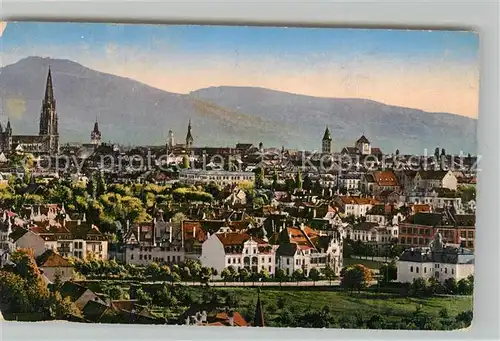 AK / Ansichtskarte Freiburg_Breisgau Teilansicht mit Muenster Freiburg Breisgau