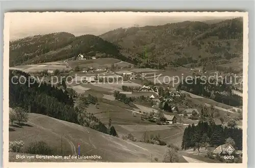 AK / Ansichtskarte Freiburg_Breisgau Blick vom Gerstenhal auf die Luisenhoehe Freiburg Breisgau