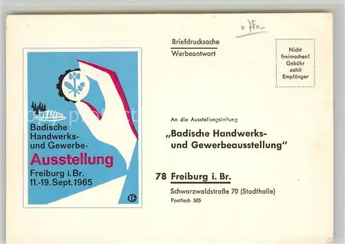 AK / Ansichtskarte Freiburg_Breisgau Bad Handwerks und Gewerbeausstellung 1965 Freiburg Breisgau