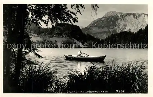 AK / Ansichtskarte Oetz Bootfahren auf dem Piburgersee Bergsee oetztaler Alpen Oetz