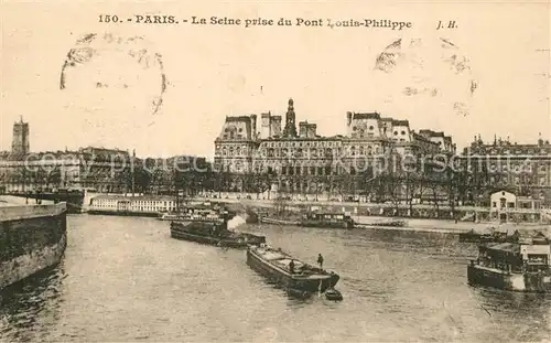 AK / Ansichtskarte Paris La Seine prise du Pont Louis Philippe Paris