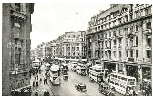 AK / Ansichtskarte London Oxford Circus Traffic Doppeldeckerbus London
