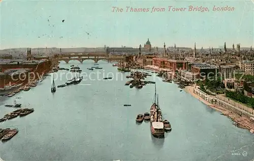 AK / Ansichtskarte London The Thames from Tower Bridge London
