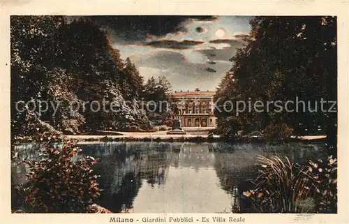 AK / Ansichtskarte Milano Giardini Pubblici Ex Villa Reale Kuenstlerkarte Milano
