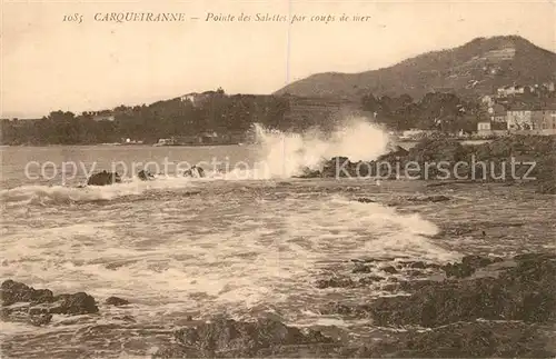 AK / Ansichtskarte Carqueiranne Pointe des Salettes par coups de mer Brandung Carqueiranne