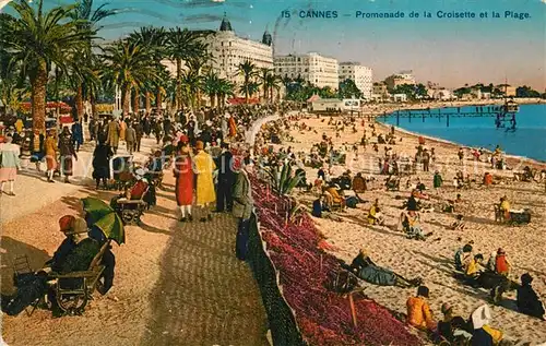 AK / Ansichtskarte Cannes_Alpes Maritimes Promenade de la Croisette et la Plage Cannes Alpes Maritimes