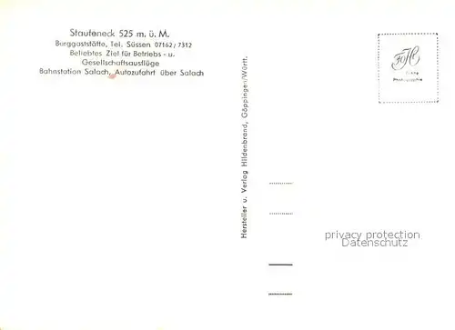 AK / Ansichtskarte Salach Burgruine Staufeneck  Salach