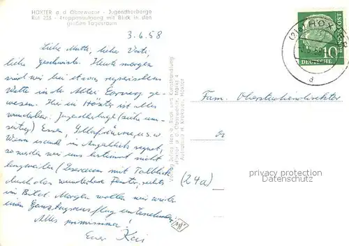 AK / Ansichtskarte Hoexter_Weser Jugendherberge  Hoexter Weser