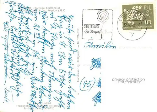 AK / Ansichtskarte Stuttgart Schloss Solitude Fliegeraufnahme Stuttgart