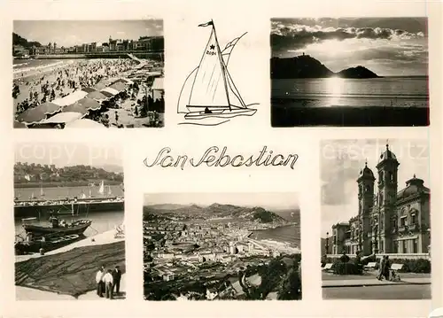 AK / Ansichtskarte San_Sebastian_Guipuzcoa Strand Rathaus  San_Sebastian_Guipuzcoa