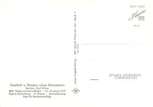 AK / Ansichtskarte Neckarzimmern Gasthof Zum Schwanen Neckarzimmern