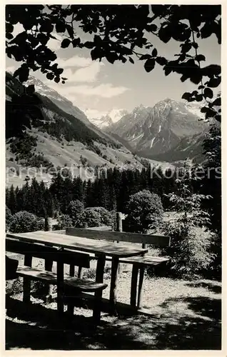 AK / Ansichtskarte Klosters_GR Picknickbank Klosters_GR