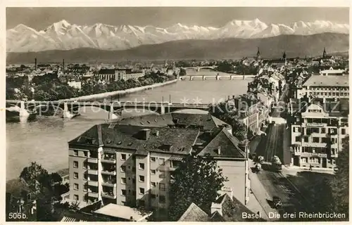 AK / Ansichtskarte Basel_BS Drei Rheinbruecken Basel_BS