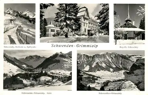 AK / Ansichtskarte Schwenden_Diemtigtal Grimmialp Kapelle Rothorn Spillgerte Schwenden Diemtigtal