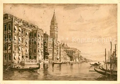 AK / Ansichtskarte Venezia_Venedig Hotel Regina Kuenstlerkarte Venezia Venedig